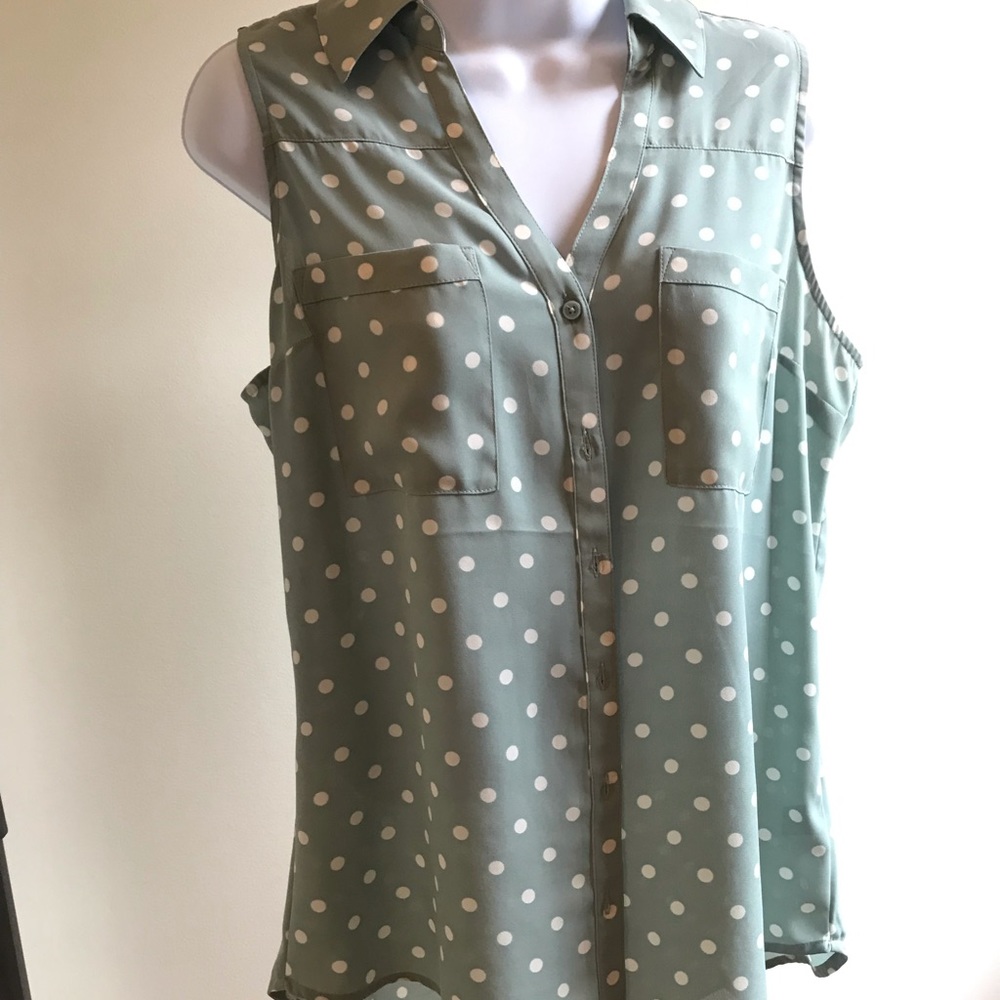 Express Sleeveless polka dot top